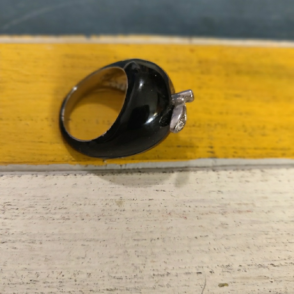 Black Enamel Apple Ring Bad Witch